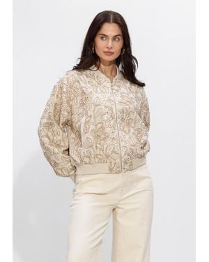 Nukus Damen Jacken Ginny Bomber Paillet - Natur