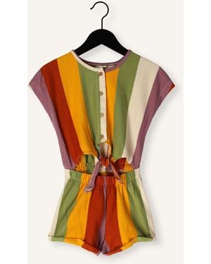 Salted Stories Mädchen Jumpsuits Multi Stripe Tie Jumpsuit - Orange