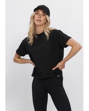 Aim'n Damen Tops & T-Shirts Boxy T-Shirt - Schwarz