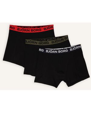 Björn Borg Herren Boxershorts Cotton Stretch Boxer 3P - Schwarz