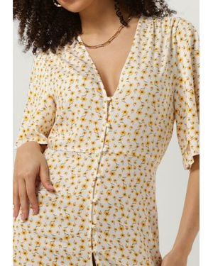 Another Label Midikleid Clare Flower Dress S/s - Natur