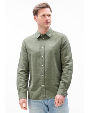 PME LEGEND Herren Hemden Skynight Ctn Linen Owen Gd - Grün