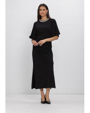 Bruuns Bazaar Damen Kleider Alnusbbnathala Trim Dress - Schwarz