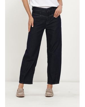 Cambio Damen Jeans Elin Dark Hr Stretch Denim - Blau