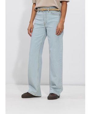 Selected Women Damen Jeans Slfwide Bea-Kori Hw Jeans - Blau