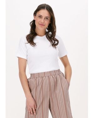 esmé studios Top Blossom Ss O Neck Rib T-shirt - Weiß