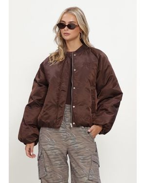 Alix The Label Damen Jacken Ladies Woven Nylon Jacket - Braun