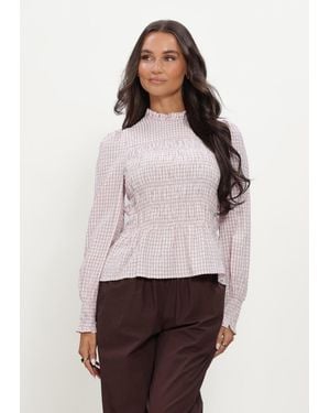 Neo Noir Damen Blusen Possa Mini Check Blouse - Weiß