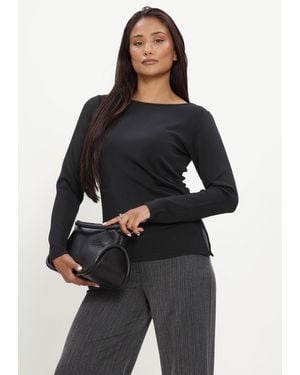 My Essential Wardrobe Damen Pullover & Cardigans Mwhelle Asymmetric Blouse - Schwarz