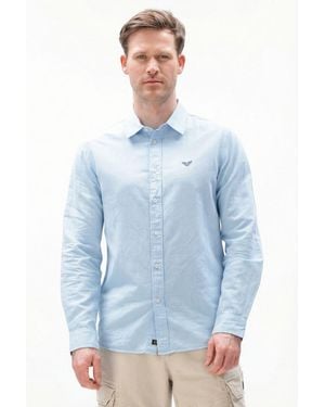 PME LEGEND Herren Hemden Skynight Ctn Linen Owen Gd - Blau