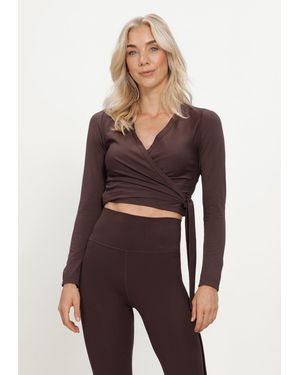 Aim'n Damen Pullover & Cardigans Shape Seamless Wrap Long Sleeve - Braun