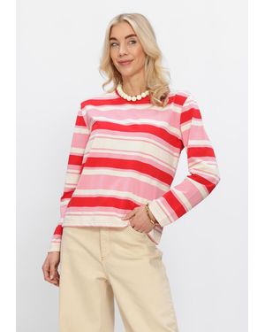 Modström Damen Tops & T-Shirts Urbanmd Stripe Ls T-Shirt - Rot