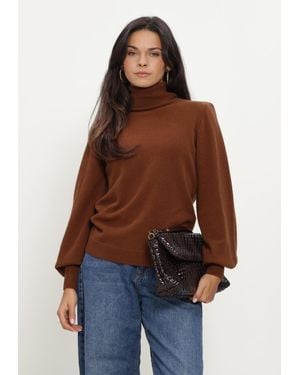 My Essential Wardrobe Damen Pullover & Cardigans Mwjola Rollneck Pullover - Braun