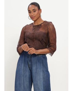 EST'SEVEN Damen Tops & T-Shirts Lace Lacy - Blau