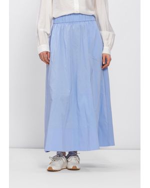 Neo Noir Damen Röcke Yara Long Poplin Skirt - Blau