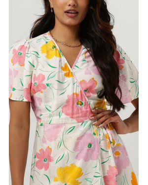 Object Minikleid Hasini S/s Wrap Dress 126 Nicht-gerade - Mehrfarbig