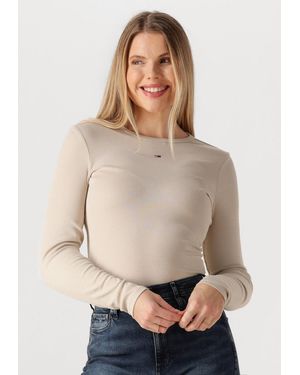Tommy Hilfiger Damen Tops & T-Shirts Tjw Slim Essential Rib Ls - Natur