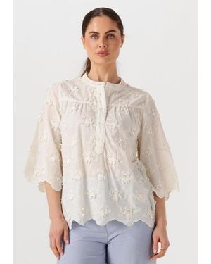 Lolly's Laundry Damen Blusen Louisell Blouse Ss - Weiß
