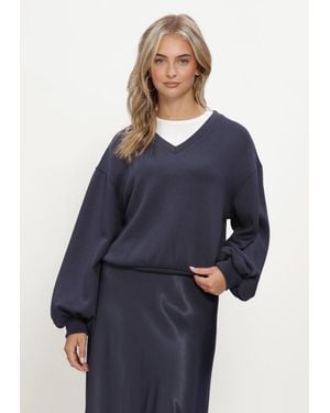 MSCH Copenhagen Damen Pullover & Cardigans Mschbrionna Ima Q V Sweatshirt - Blau