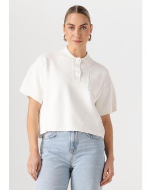 Liu Jo Damen Tops & T-Shirts Maglia Chiusa M/L - Weiß
