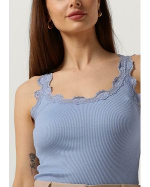 Rosemunde Top Silk Top W/ Lace Damen - Blau