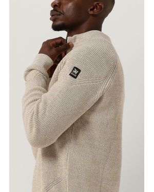 Vanguard Pullover Half Zip Collar Cotton Mouline Herren - Natur