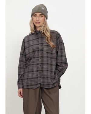 Neo Noir Damen Blusen Dalma Flannel Check Shirt - Grau