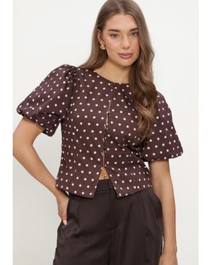 Neo Noir Damen Blusen Anela Dot Blouse - Braun