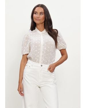 Object Damen Tops & T-Shirts Objashi 2/4 Reg. Shirt E Div - Weiß