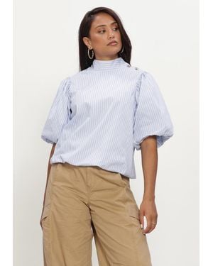 Neo Noir Damen Blusen Parisa Stripe Blouse - Weiß