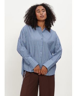 Pom Damen Blusen Beau Check Sapphire - Blau