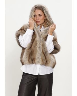 STUDIO AR Damen Jacken Olena Faux Fox - Natur
