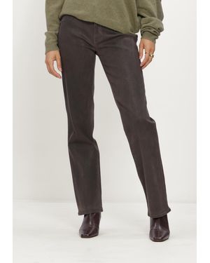 7 For All Mankind Damen Jeans Calie Straight Vintage Coating - Schwarz