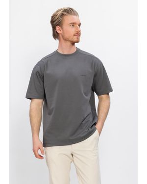 Genti Herren Polos & T-Shirts T-Shirt Ss 1227 - Grau