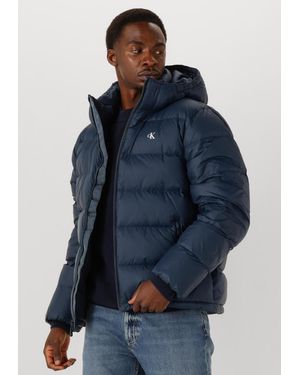 Calvin Klein Herren Jacken Ls Nylon Zip Off Hood Down Purrfer - Blau