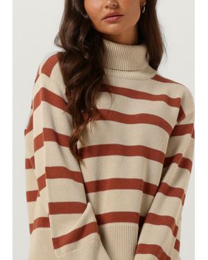 Modström Pullover Corbinmd Stripe T-Neck Damen - Braun