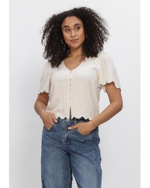 Object Damen Pullover & Cardigans Objsanne 2/4 Lo V-Neck Top - Blau