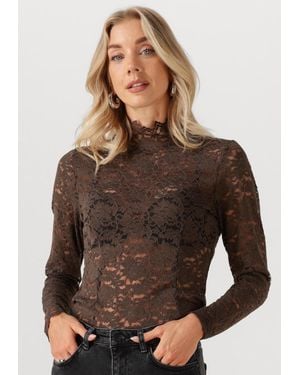 Neo Noir Damen Tops & T-Shirts Liza Laceflower Blouse - Braun