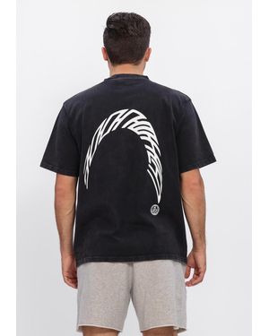 Woodbird Herren Polos & T-Shirts Wbbaine Warp Acid Tee - Schwarz