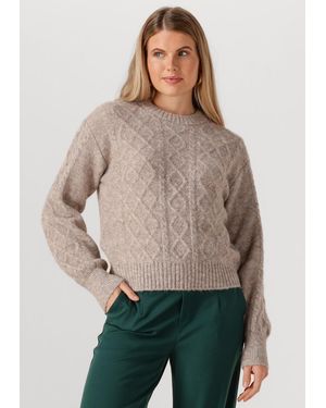 Object Damen Pullover & Cardigans Objsaggia Lo Cable Knit Pullover Div - Natur