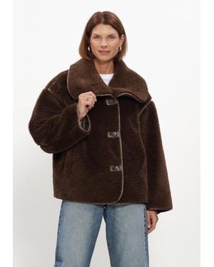 WITHBLACK Damen Jacken Wbldajana Pile Jacket - Braun