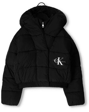 Calvin Klein Wattierte Jack Ck Archive Puffer Jacket Mädchen - Schwarz