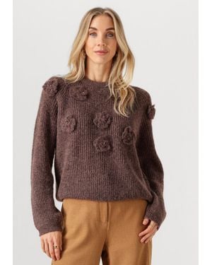 Object Damen Pullover & Cardigans Objgitta L/S Re Knit Pullover - Braun