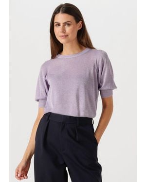 Minus Damen Tops & T-Shirts Liva Puff Sleeve Metallic Knit Pullover - Lila