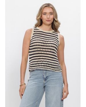 Modström Damen Tops & T-Shirts Vestermd Stripe Top - Blau