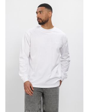 Woodbird Herren Polos & T-Shirts Wbbaine Ls Tee - Weiß