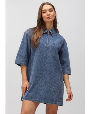 Object Damen Kleider Objfrida 3/4 Sleeve Lo Dress - Blau