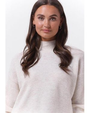 Object Rollkragenpullover Ellie L/S Knit Tunic Damen - Weiß