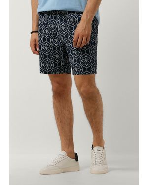 Pure Path Herren Hosen Shorts With All-Over-Print And Cords - Blau