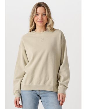 My Essential Wardrobe Damen Pullover & Cardigans Diegomw Logo Emb. Sweat - Natur